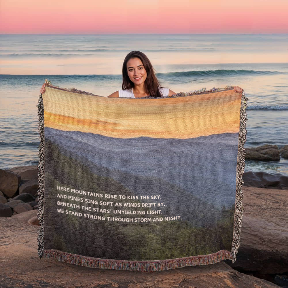 PERSONALIZED Woven Blanket Landscape | Mountains of Comfort