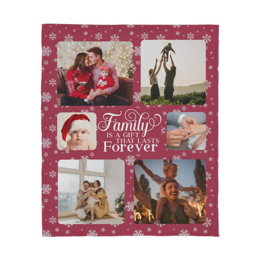 Family is a Gift Forever Photo Blanket | Jersey Fleece Custom Made