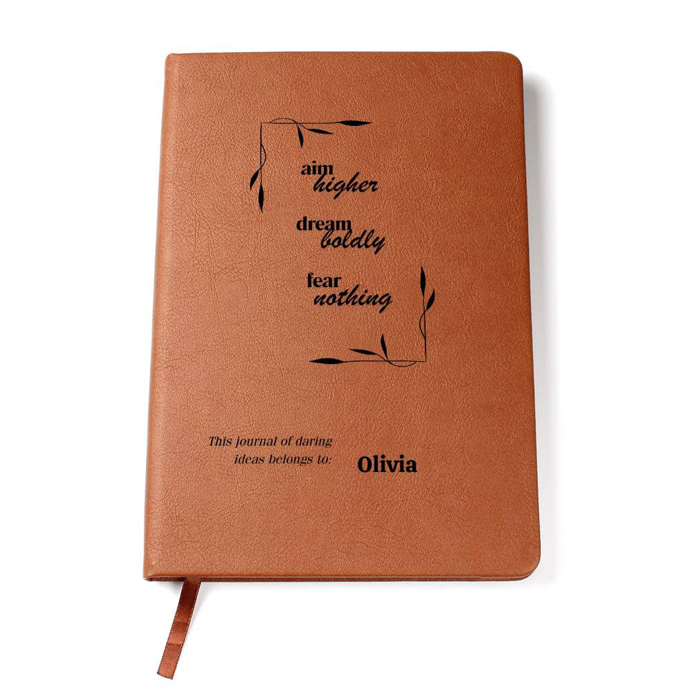 Personalized Motivational Journal | Vegan Leather