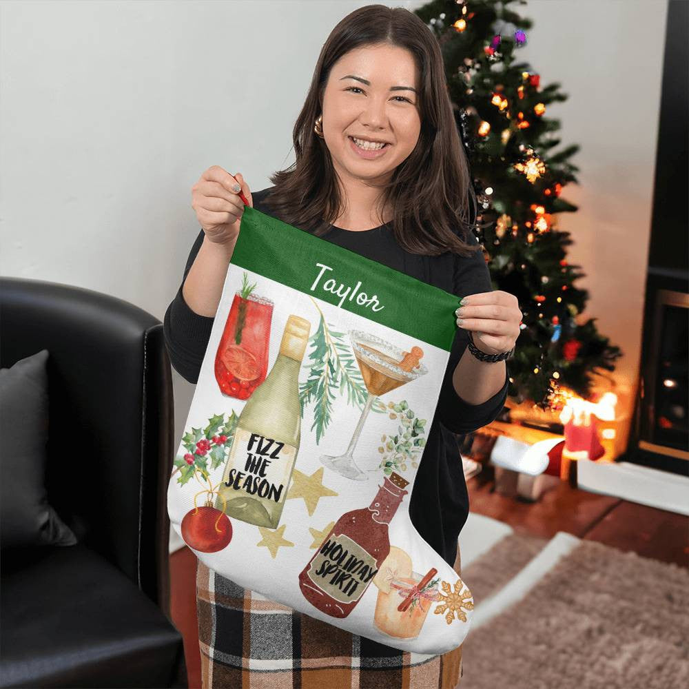 Cheers Holiday Spirit Huge Stocking | Personalized