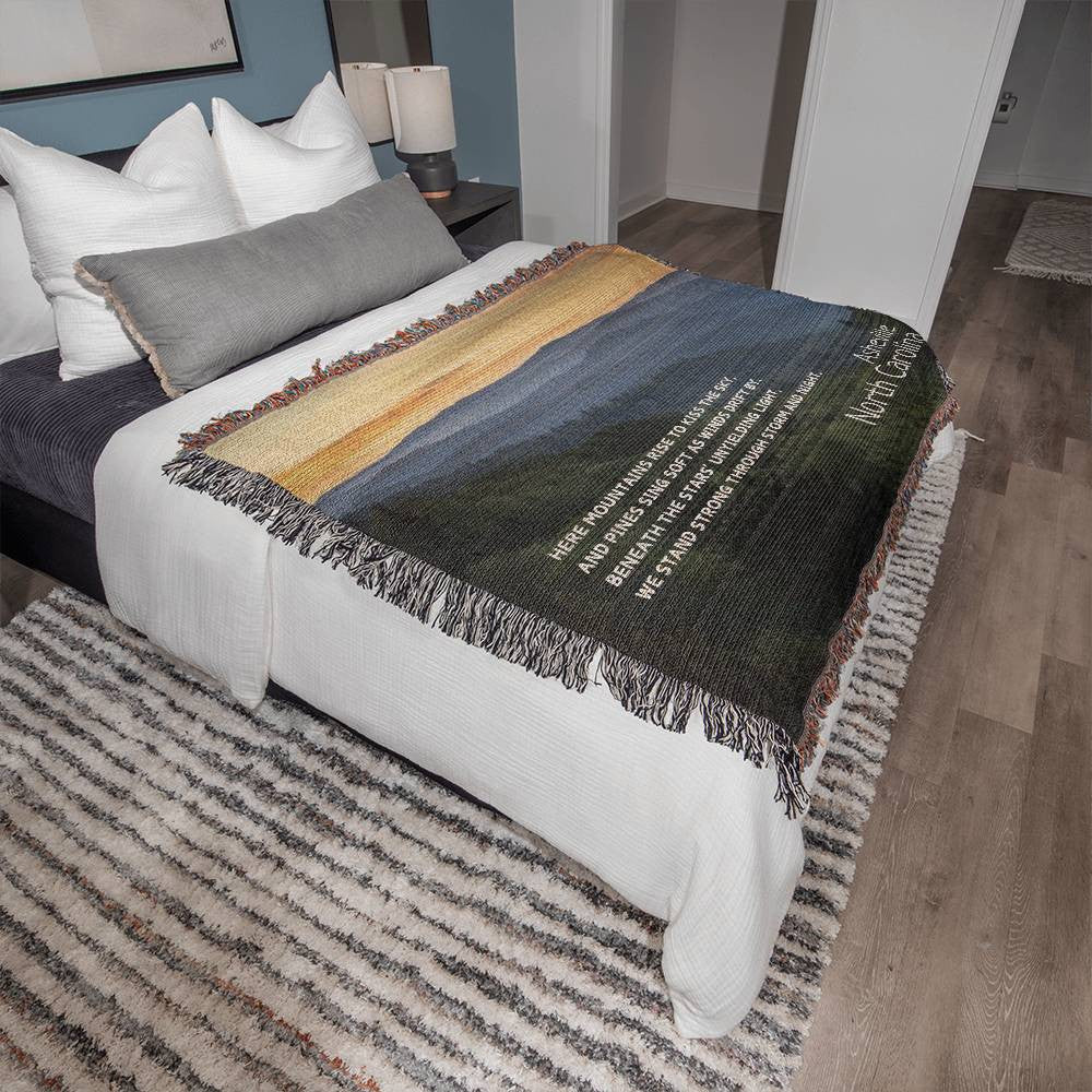 PERSONALIZED Woven Blanket Landscape | Mountains of Comfort