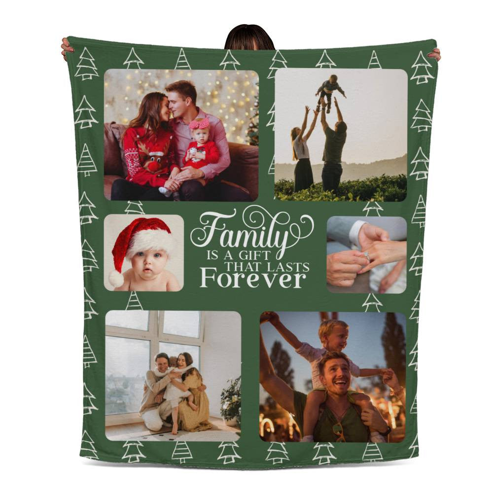 Family is a Gift Forever Photo Blanket | Jersey Fleece Custom Made