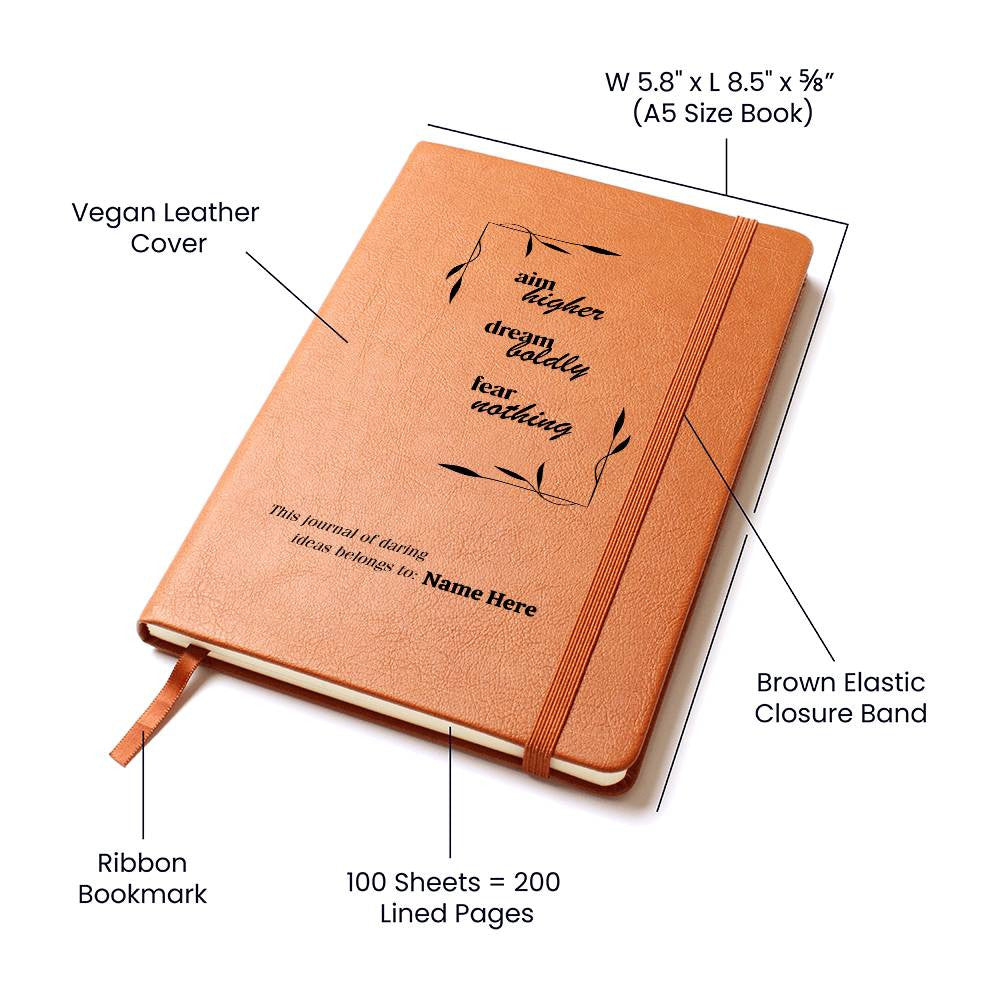 Personalized Motivational Journal | Vegan Leather