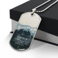 Motivational Strength Dog Tag Necklace ENGRAVEABLE | Mountains of Comfort Gift