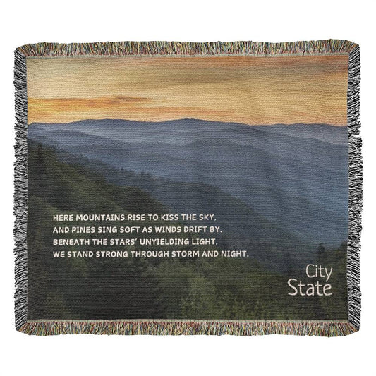 PERSONALIZED Woven Blanket Landscape | Mountains of Comfort