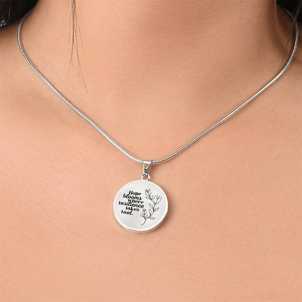 Rooted in Resilience Circular Necklace | Mountains of Comfort Gift ENGRAVEABLE