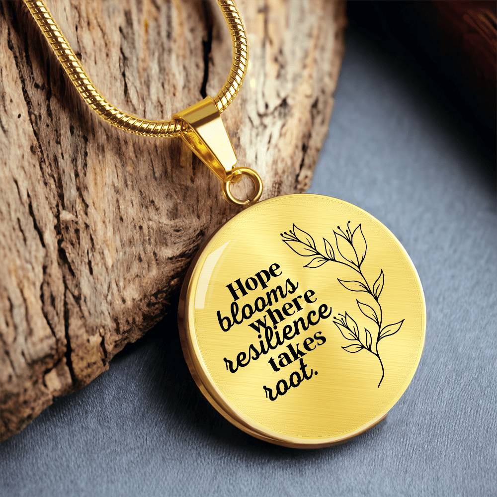 Rooted in Resilience Circular Necklace | Mountains of Comfort Gift ENGRAVEABLE